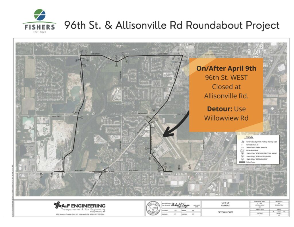 An image of the 96th Street Allisonville Road Construction